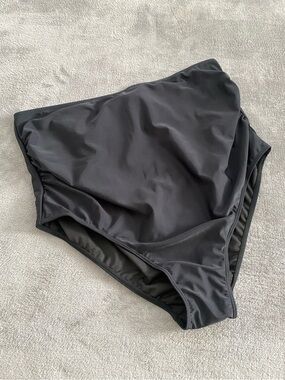Black Maternity Swim Bottom Only 2XL High Waisted